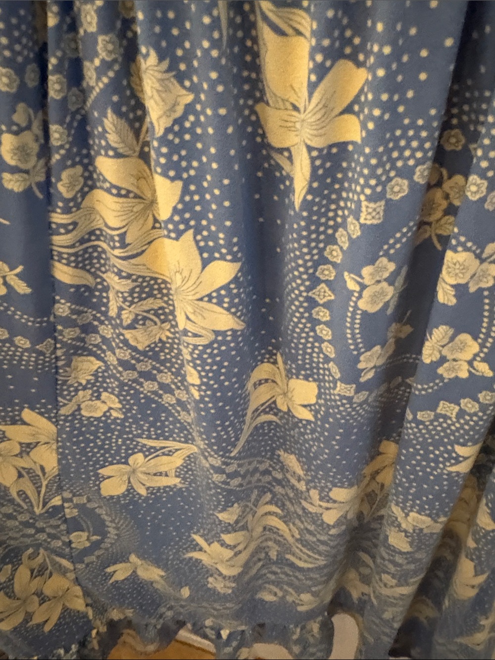 Urban Outfitters Blue Floral Bandana Print Smocked Sleeve Midi Dress Size M - Picture 3 of 9